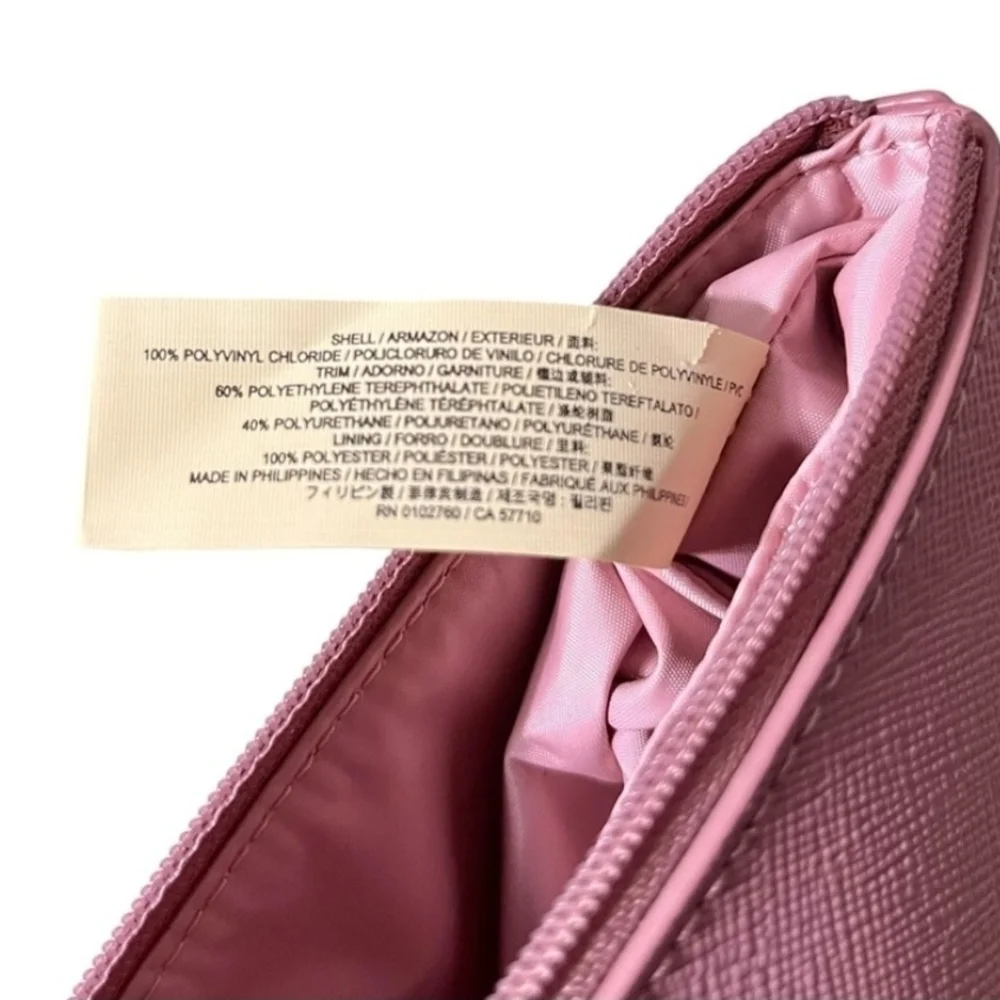 KATE SPADE Greta Court Little Shiloh Sparkle Cosmetic Bag Dusty Rose Peony - Picture 7 of 10